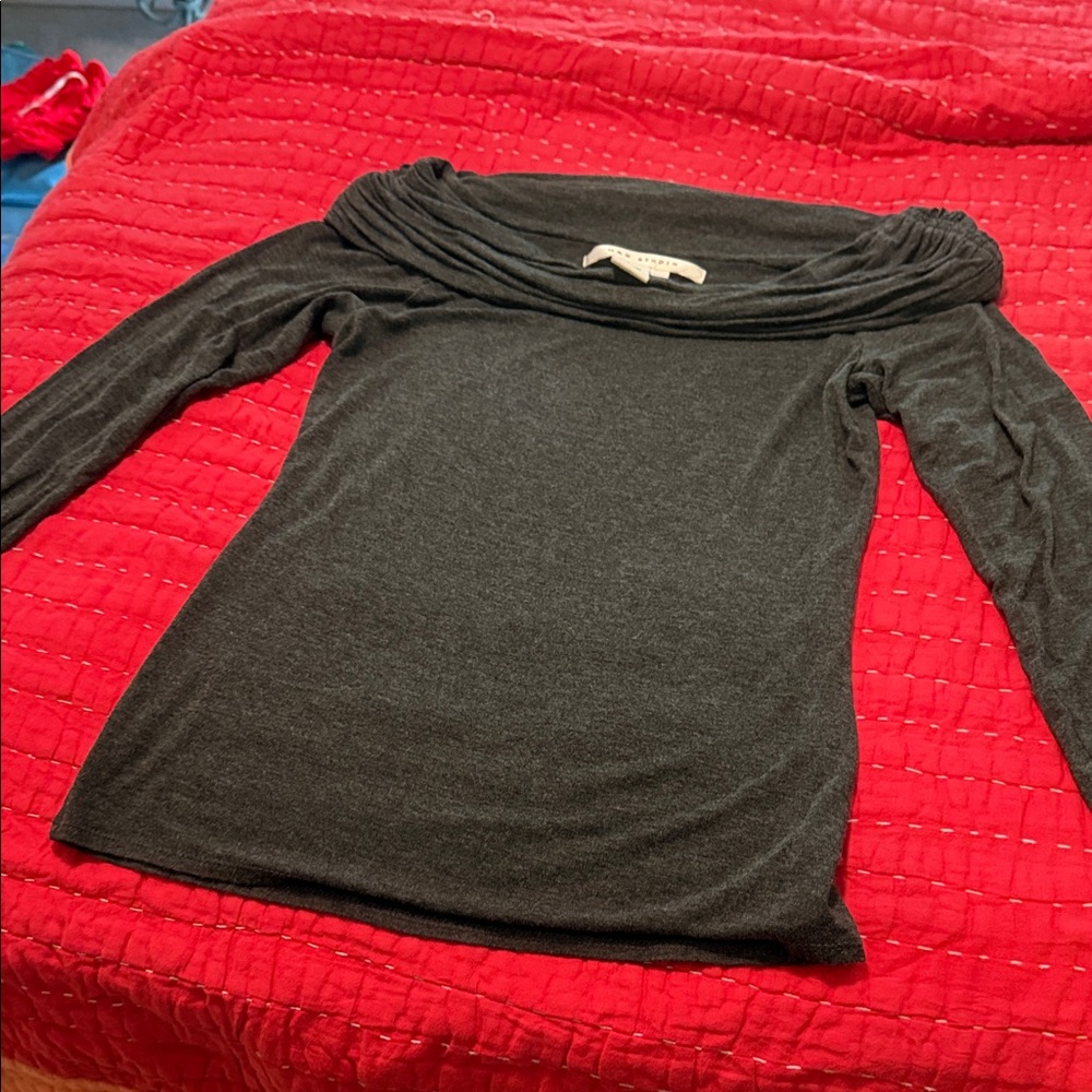 Max Studio Charcoal Off-Shoulder Blouse